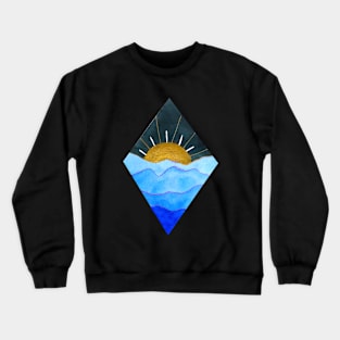 Diamond Blue and Gold Sunset (dark background) Crewneck Sweatshirt